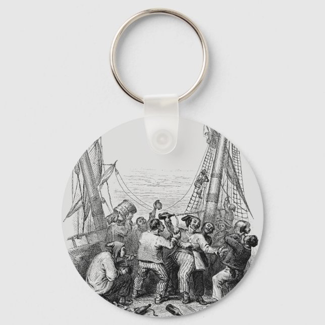Vintage Buccaneers and a Shipwrecked Pirate Ship Keychain (Front)