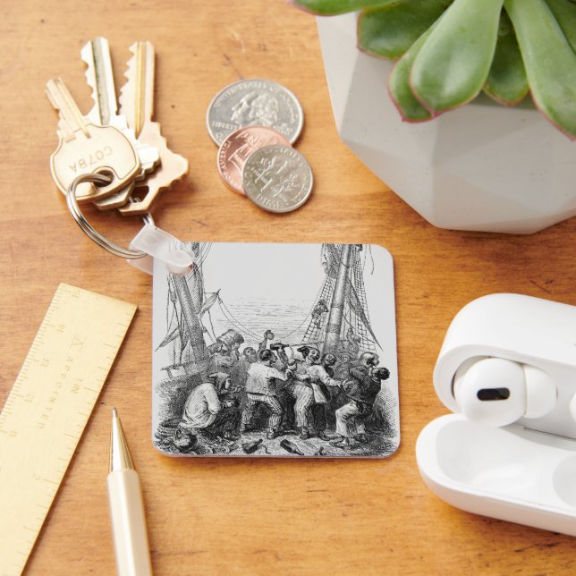 Vintage Buccaneers and a Shipwrecked Pirate Ship Keychain (Desk)