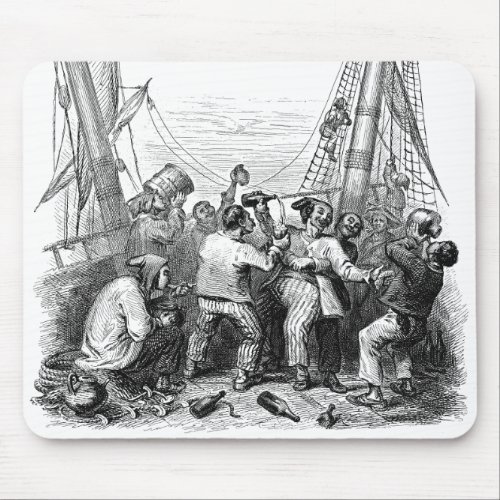 Vintage Buccaneers and a Shipwrecked Pirate Ship Mouse Pad
