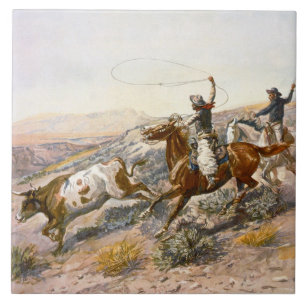 Vintage Buccaroos Charles Marion Russell Tile