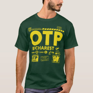 Vintage Bucharest OTP Airport Code Travel Day Retr T-Shirt