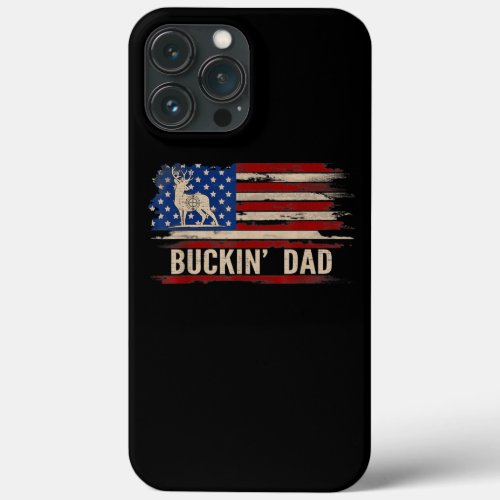 Vintage Buckin Dad American USA Flag Bow iPhone 13 Pro Max Case