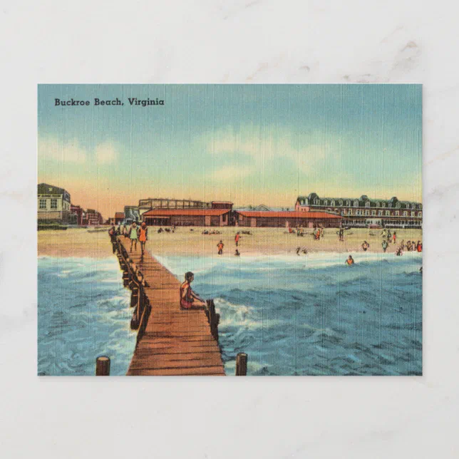 Vintage, Buckroe Beach, Virginia Postcard | Zazzle