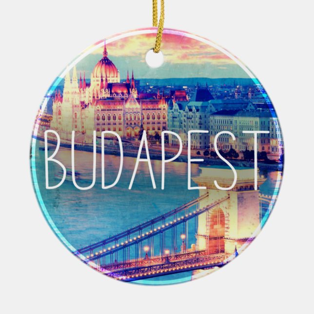 Vintage Budapest Ceramic Ornament (Front)