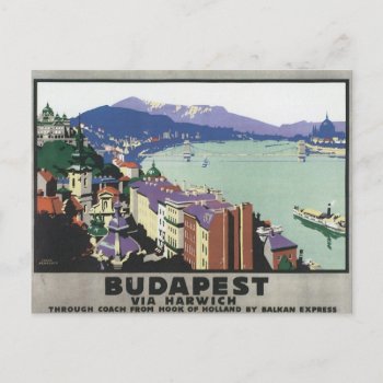 Vintage Budapest Hungary Postcard by Trendshop at Zazzle