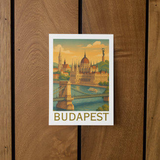 Vintage Budapest Hungary Travel Art Print Postcard