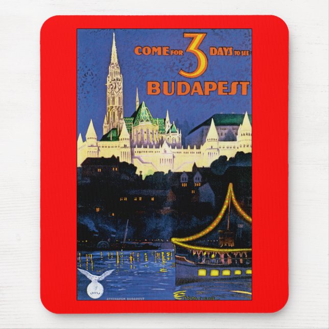 Vintage Budapest Mouse Pad (Front)