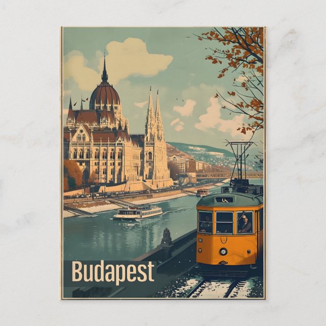 Vintage Budapest Postcard (Front)