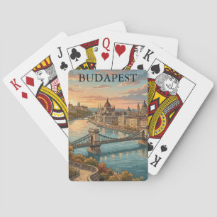Vintage Budapest Travel Danube River Poker Cards