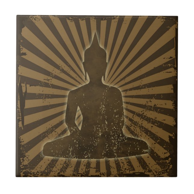 vintage Buddha Ceramic Tile (Front)