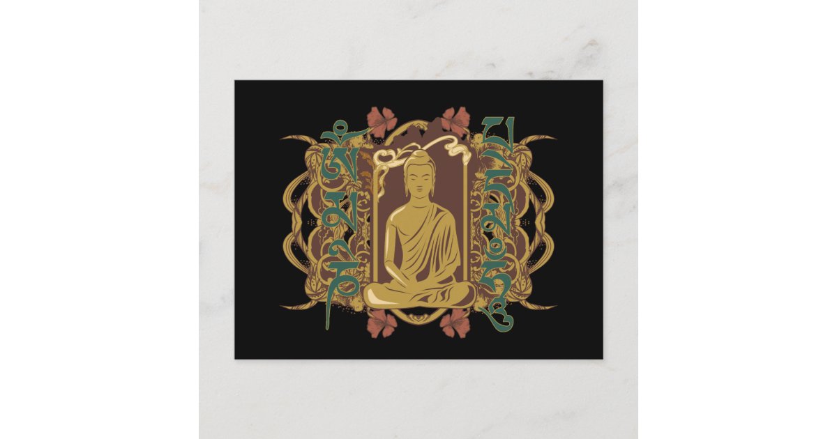 Vintage Buddha Mantra Postcard | Zazzle