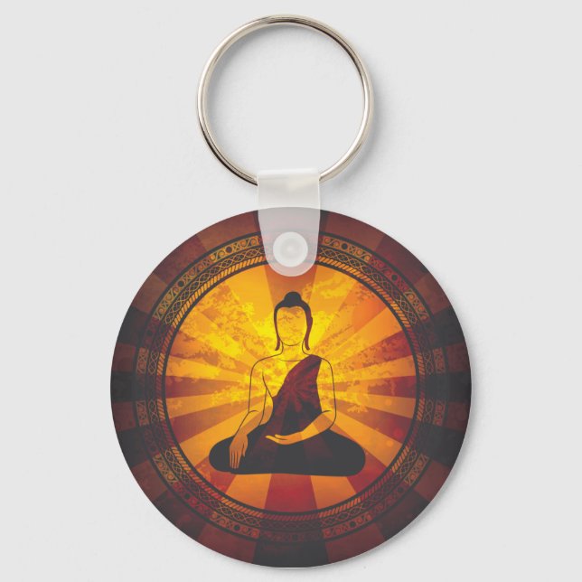Vintage Buddha Print Keychain (Front)