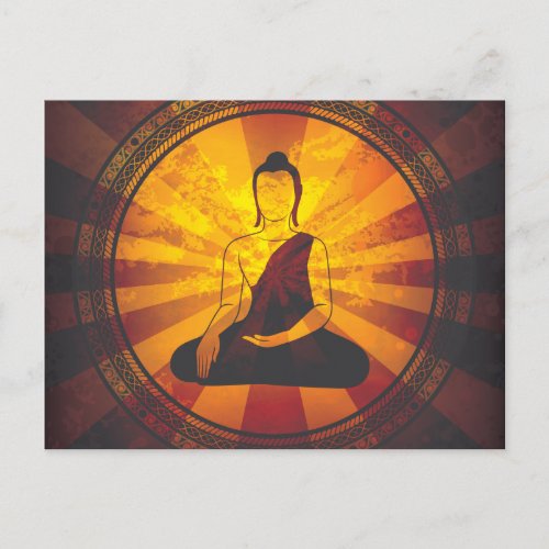 Vintage Buddha Print Postcard