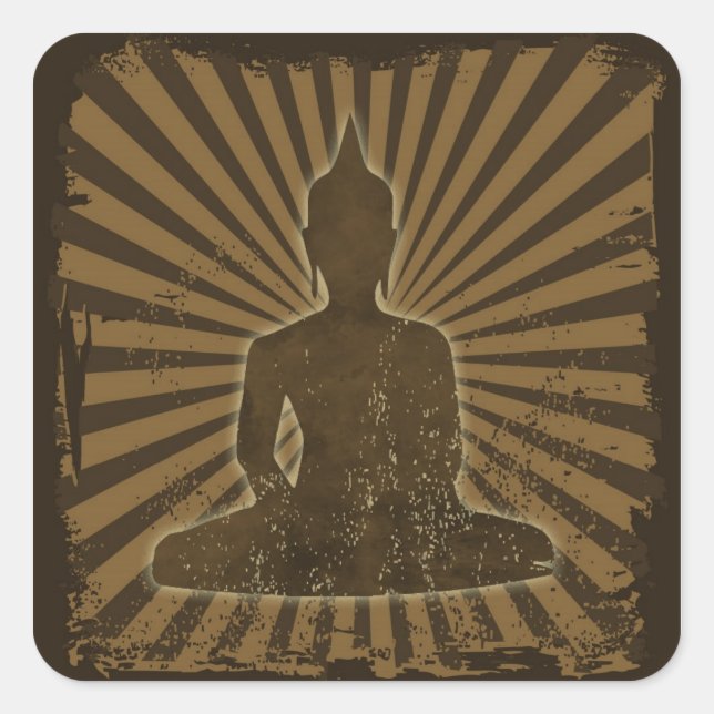 vintage Buddha Square Sticker (Front)