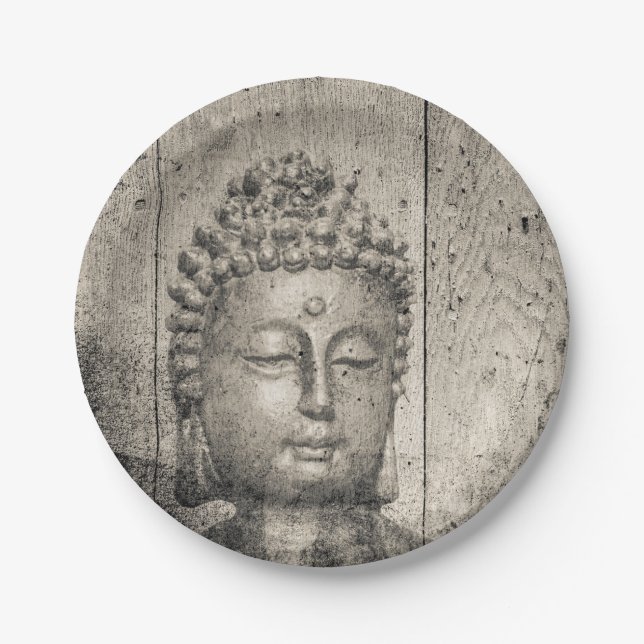 Vintage Buddha Yoga Paper Plates (Front)