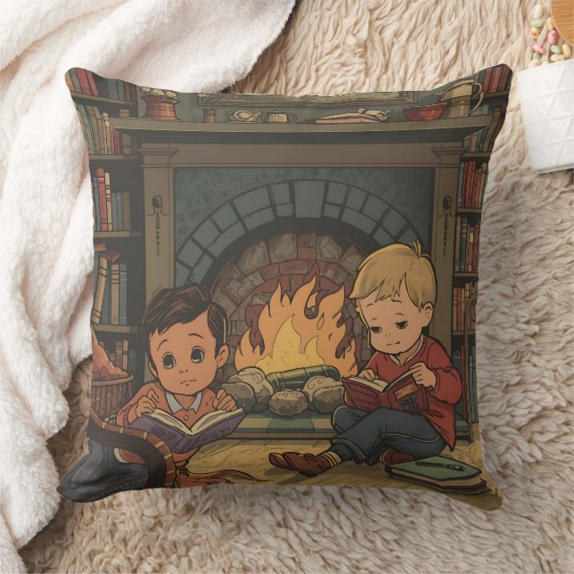 Vintage Buddy Throw Pillow (Blanket)