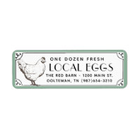Vintage Buff Hen Egg Carton Return Address Label