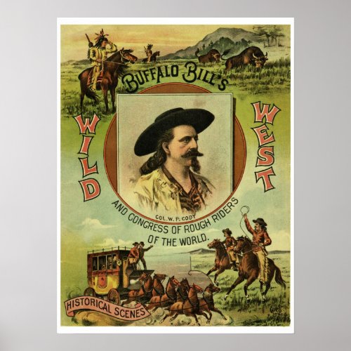 Vintage Buffalo Bill Wild West Show Poster