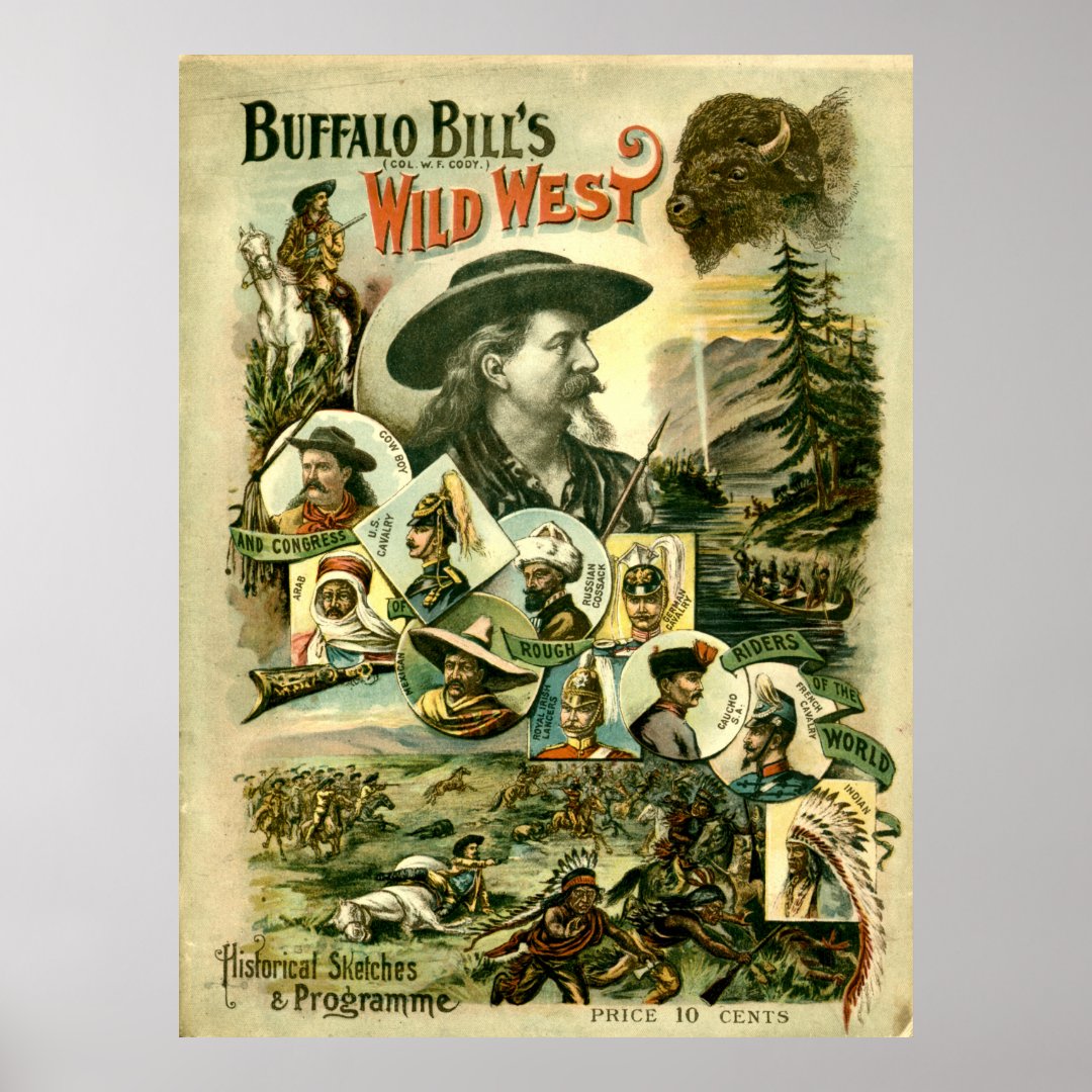 Vintage Buffalo Bill's Wild West Poster | Zazzle