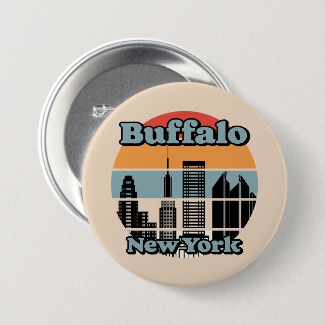 Vintage Buffalo New York Button (Front & Back)