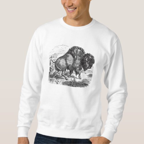 Vintage Buffalo Retro Bison Animal Illustration Sweatshirt