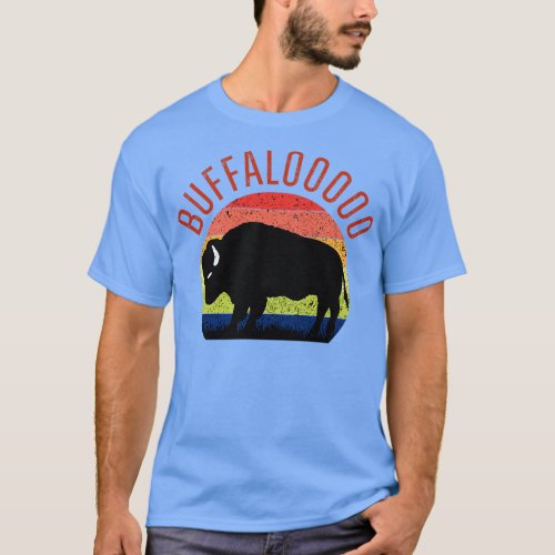 Vintage Buffalo Sunset Buffalooooo Lucky Slot Mach T_Shirt