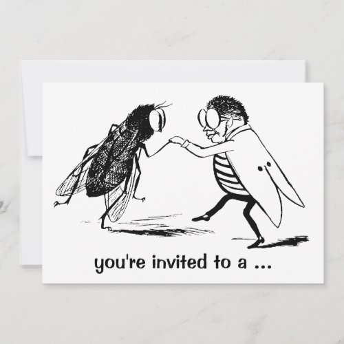 Vintage Bugs Fly Insects Dancing Birthday Party Invitation