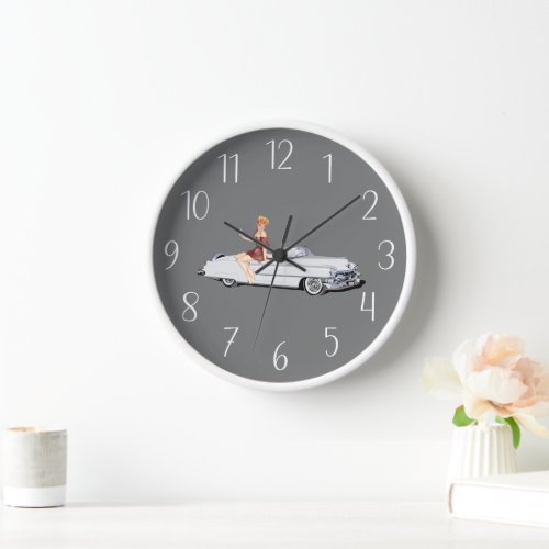Vintage Buick and Pinup Clock