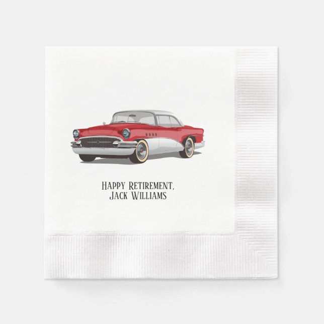 vintage Buick automobile for retirement Napkins (Front)