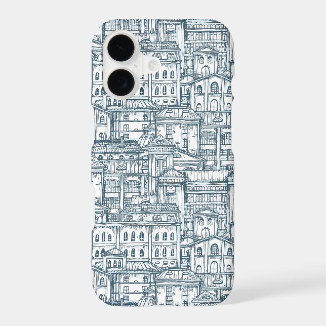 Vintage Building Pattern Iphone Case (Back)