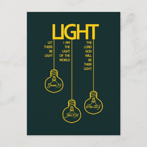 Vintage Bulbs Biblical Light Postcard