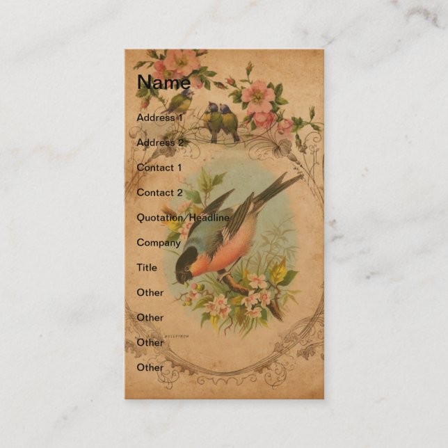 Vintage Bulfinch Business Card (Front)