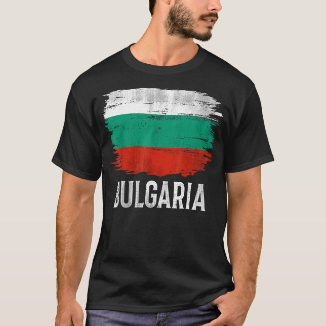 Vintage Bulgaria Flag For Bulgarian   T-Shirt (Front)