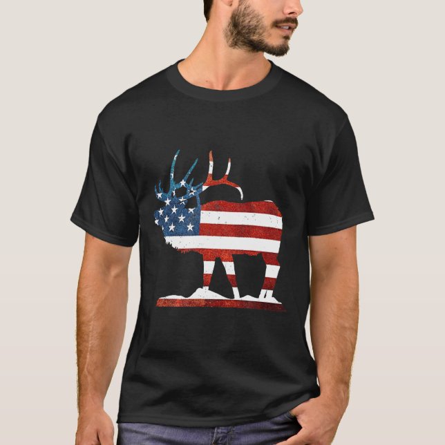 Vintage Bull Elk Shirt American Elk Hunting Gift  (Front)