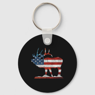 Vintage Bull Elk Shirt American Elk Hunting Gift Keychain
