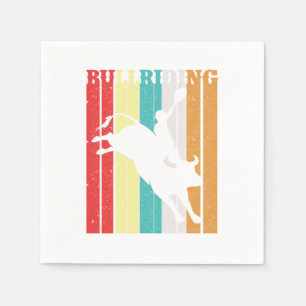 Vintage Bull Riding Retro Cowboy Country Rodeo Gif Napkins
