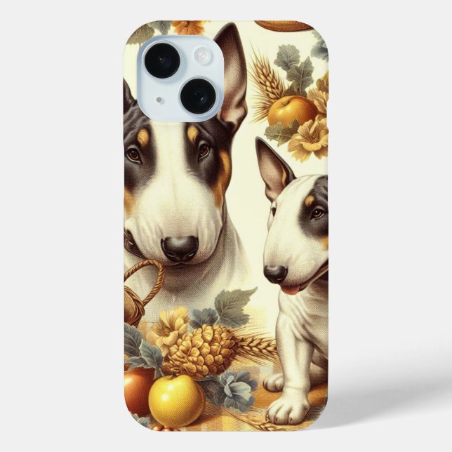 Vintage Bull Terrier Painting Case-Mate iPhone Case (Back)