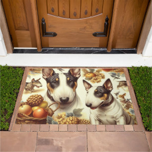 Vintage Bull Terrier Painting Doormat