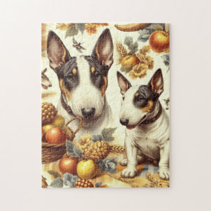 Vintage Bull Terrier Painting Jigsaw Puzzle