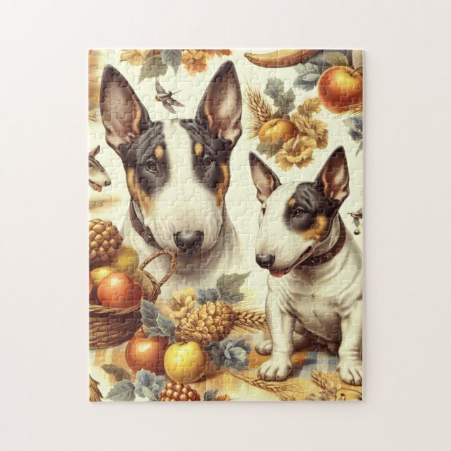 Vintage Bull Terrier Painting Jigsaw Puzzle (Vertical)