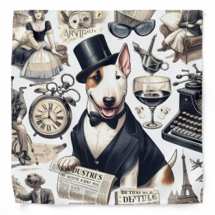 Vintage Bull Terrier Pattern Bandana