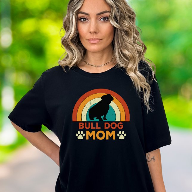 Vintage Bulldog Dog Mom Sunset T Shirt (Creator Uploaded)