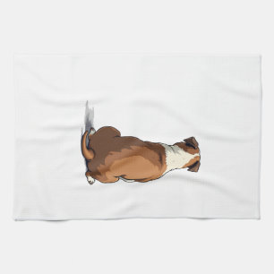 Vintage Bulldog Rear View Illustration Dog Lover G Kitchen Towel