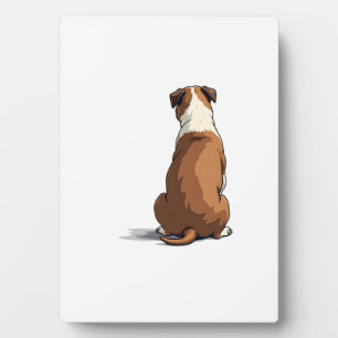 Vintage Bulldog Rear View Illustration Dog Lover G Plaque