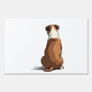 Vintage Bulldog Rear View Illustration Dog Lover G Sign