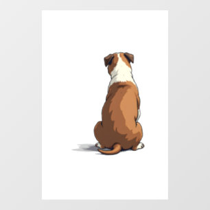 Vintage Bulldog Rear View Illustration Dog Lover G Window Cling