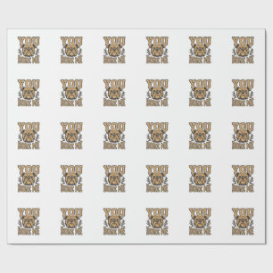 Vintage Bulldog You Bore Me Funny Dog Design_1 Wrapping Paper