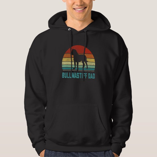 Vintage Bullmastiff Dad  Dog Hoodie (Front)