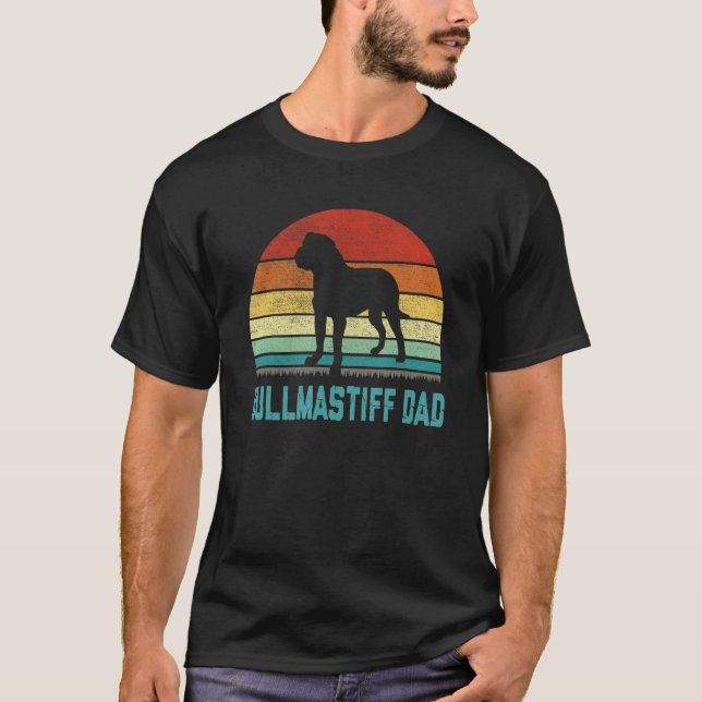 Vintage Bullmastiff Dad  Dog T-Shirt (Front)