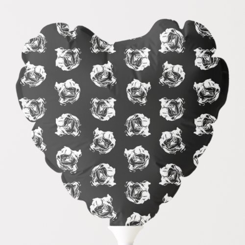 Vintage Bullsdogs Print Pattern Bulldog Dogs Black Balloon